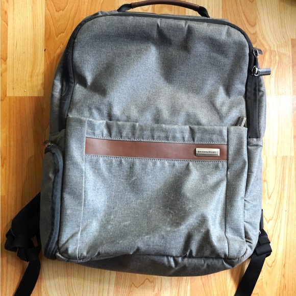 Briggs & Riley Kinzie Street 2.0 Large  Laptop Bag Backpack - Gray RFID Tech - Picture 1 of 13